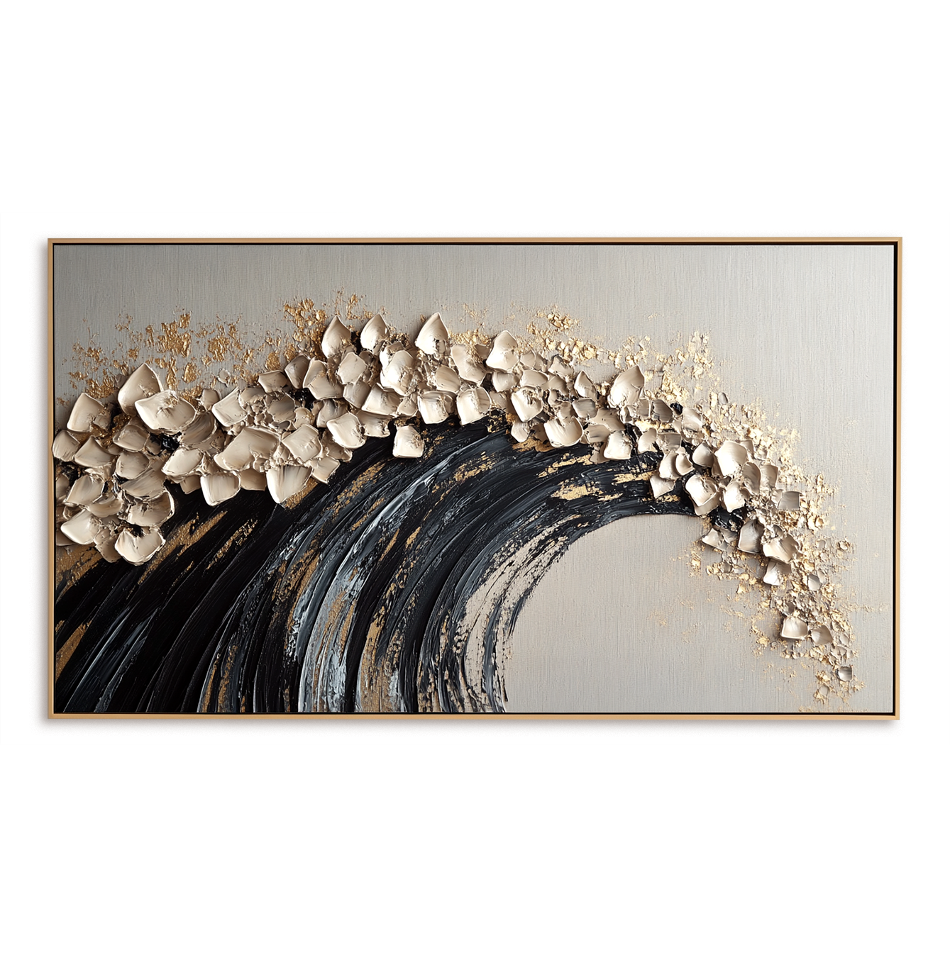 Large Textured Abstract Wall Art – Hand Painted 3D Canvas for Modern Homes