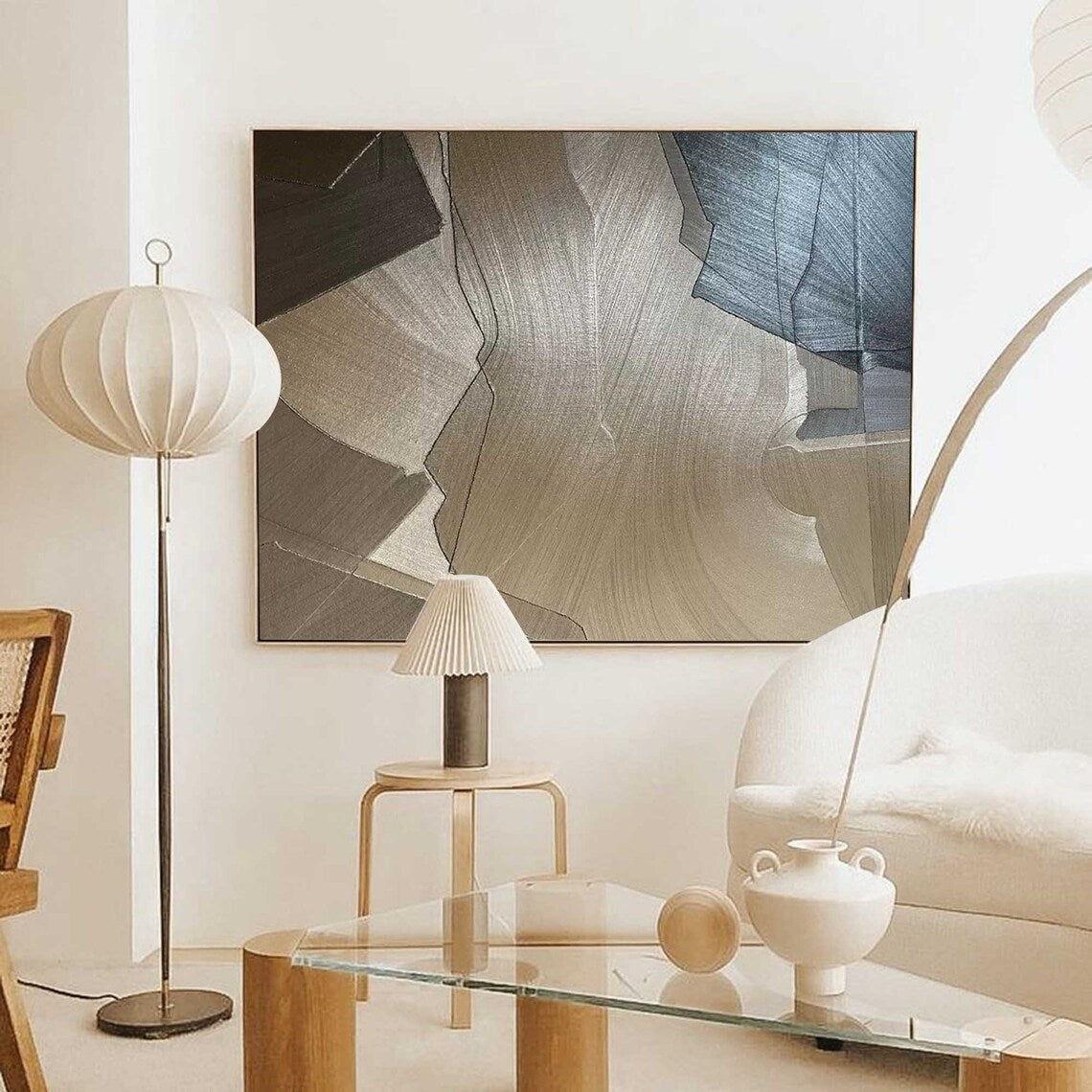 Earthen Splits – Unique Wall Art for Living Room in Neutral Earth Tones