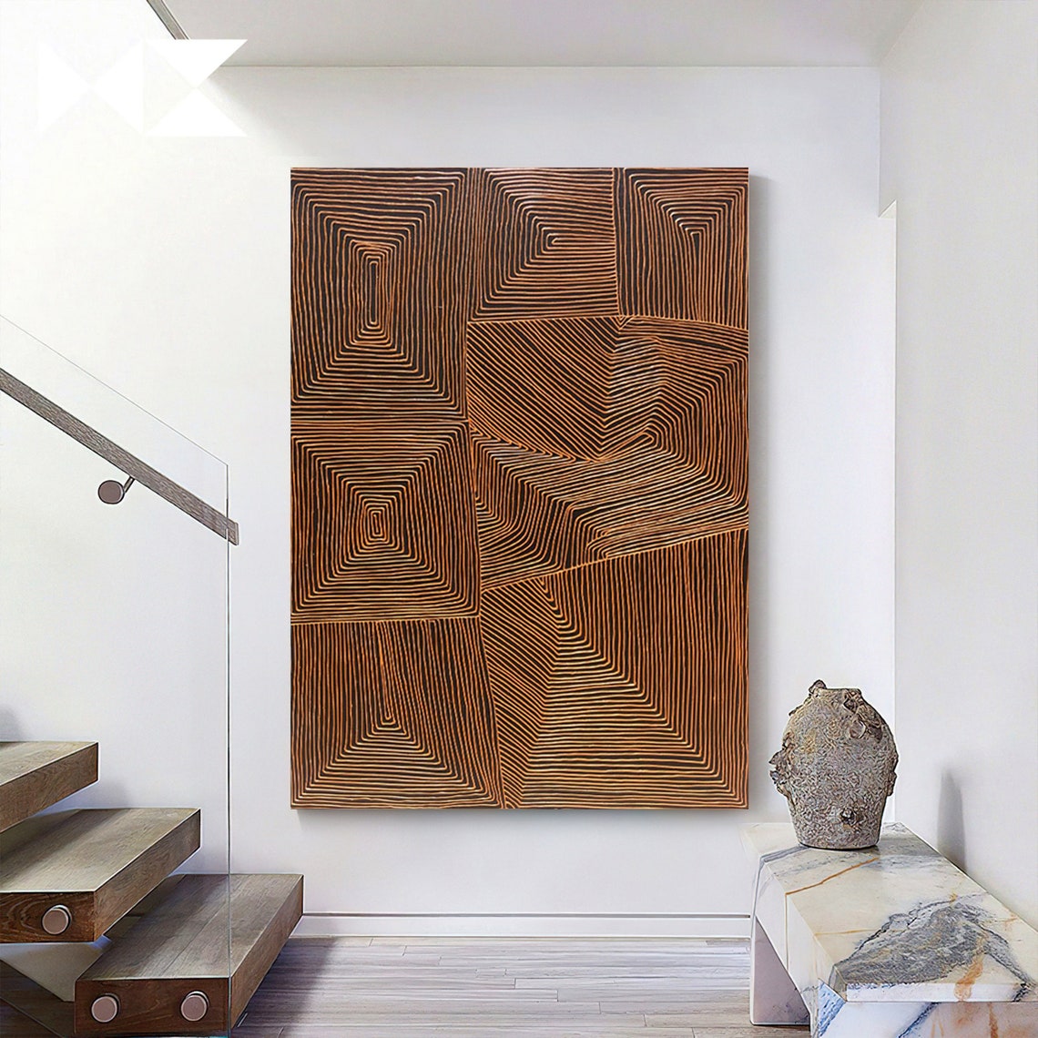 Geometric Essence - Abstract Wall Art with Linear Patterns