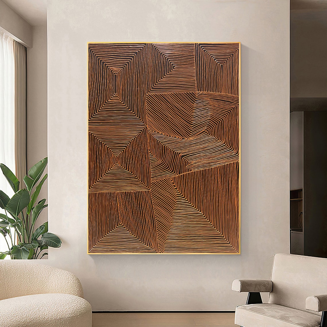 Geometric Essence - Abstract Wall Art with Linear Patterns