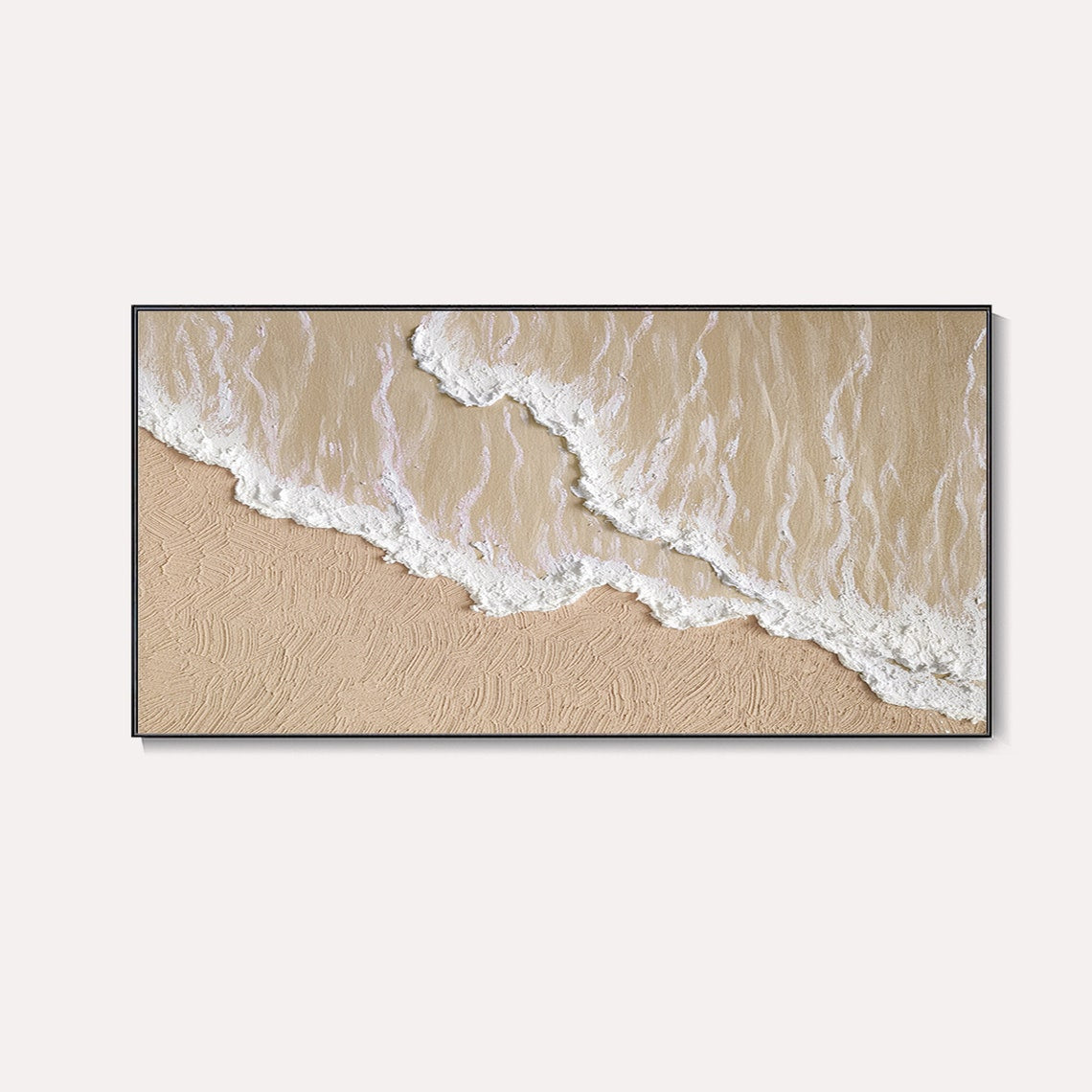 Serene Shoreline – Textured Beach Wall Art with Waves and Sand