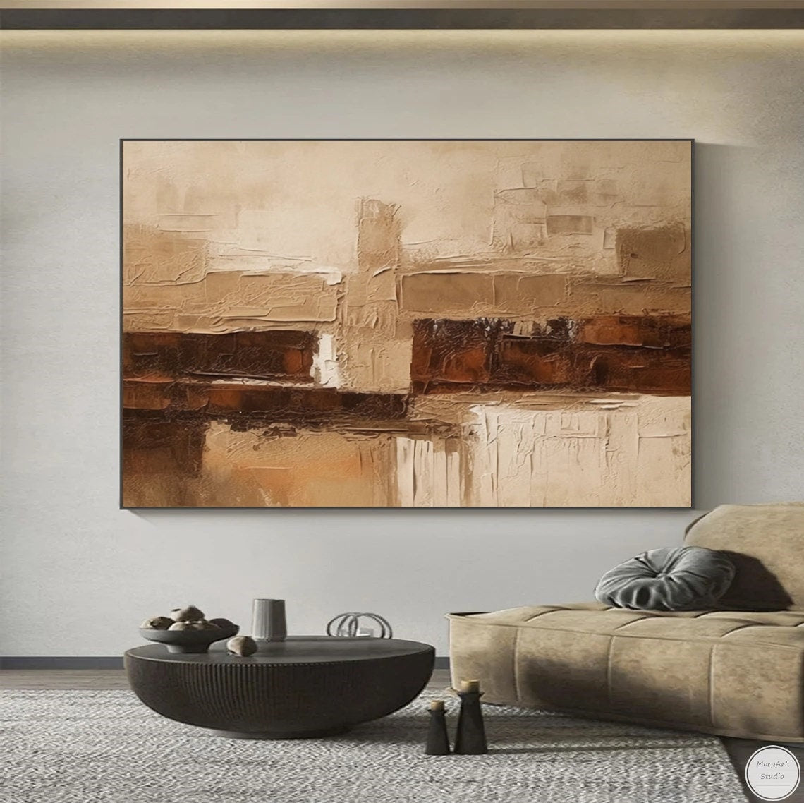 Earthen Reflections - Textured Wall Art with Earthy Colors