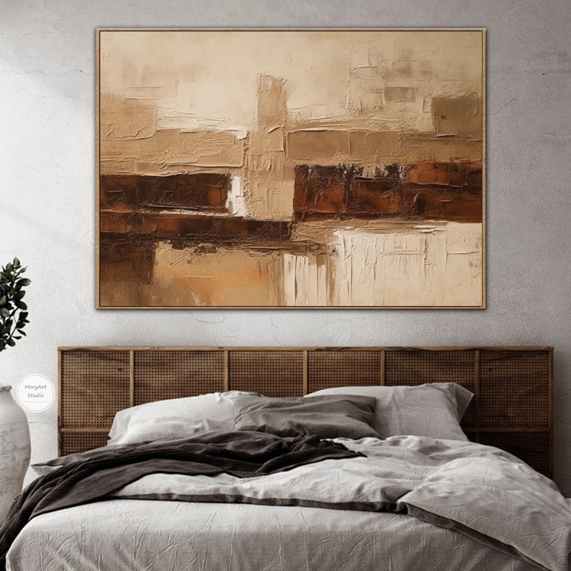 Earthen Reflections - Textured Wall Art with Earthy Colors