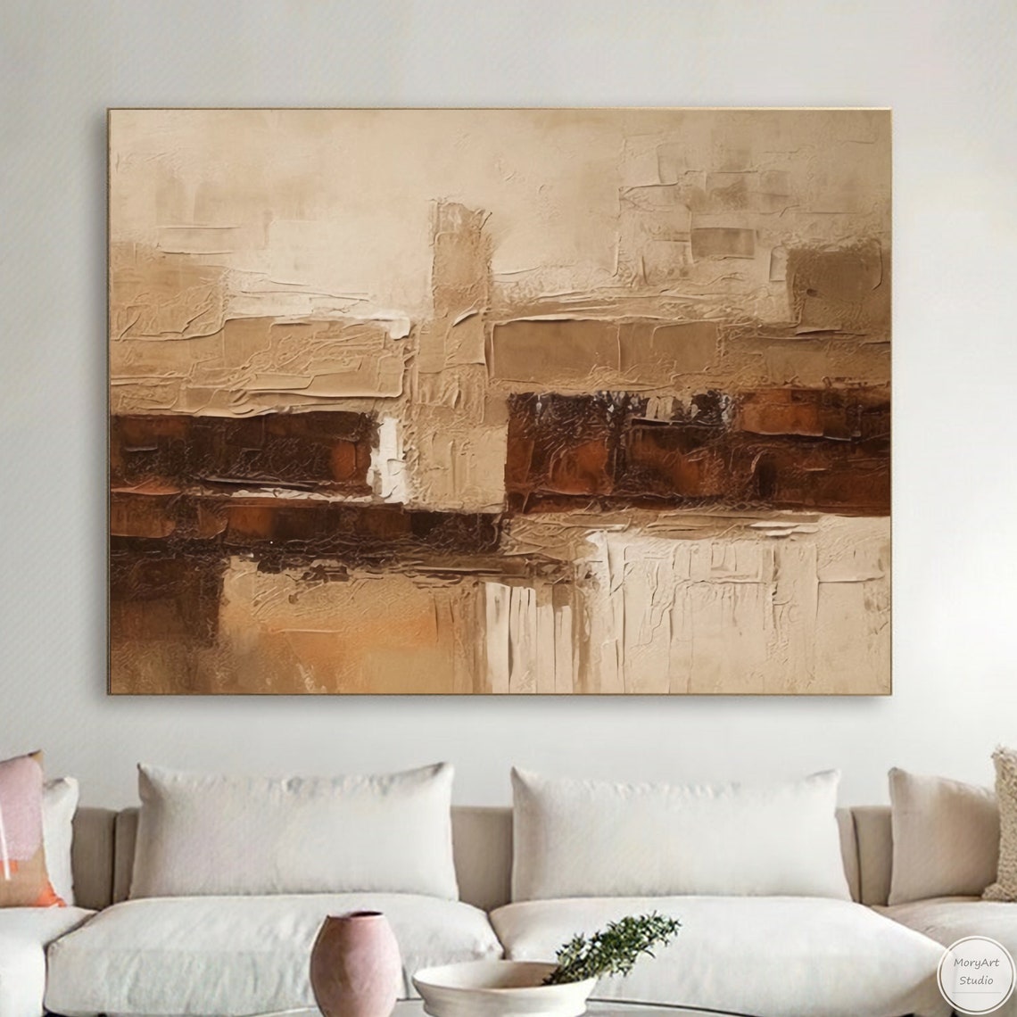 Earthen Reflections - Textured Wall Art with Earthy Colors