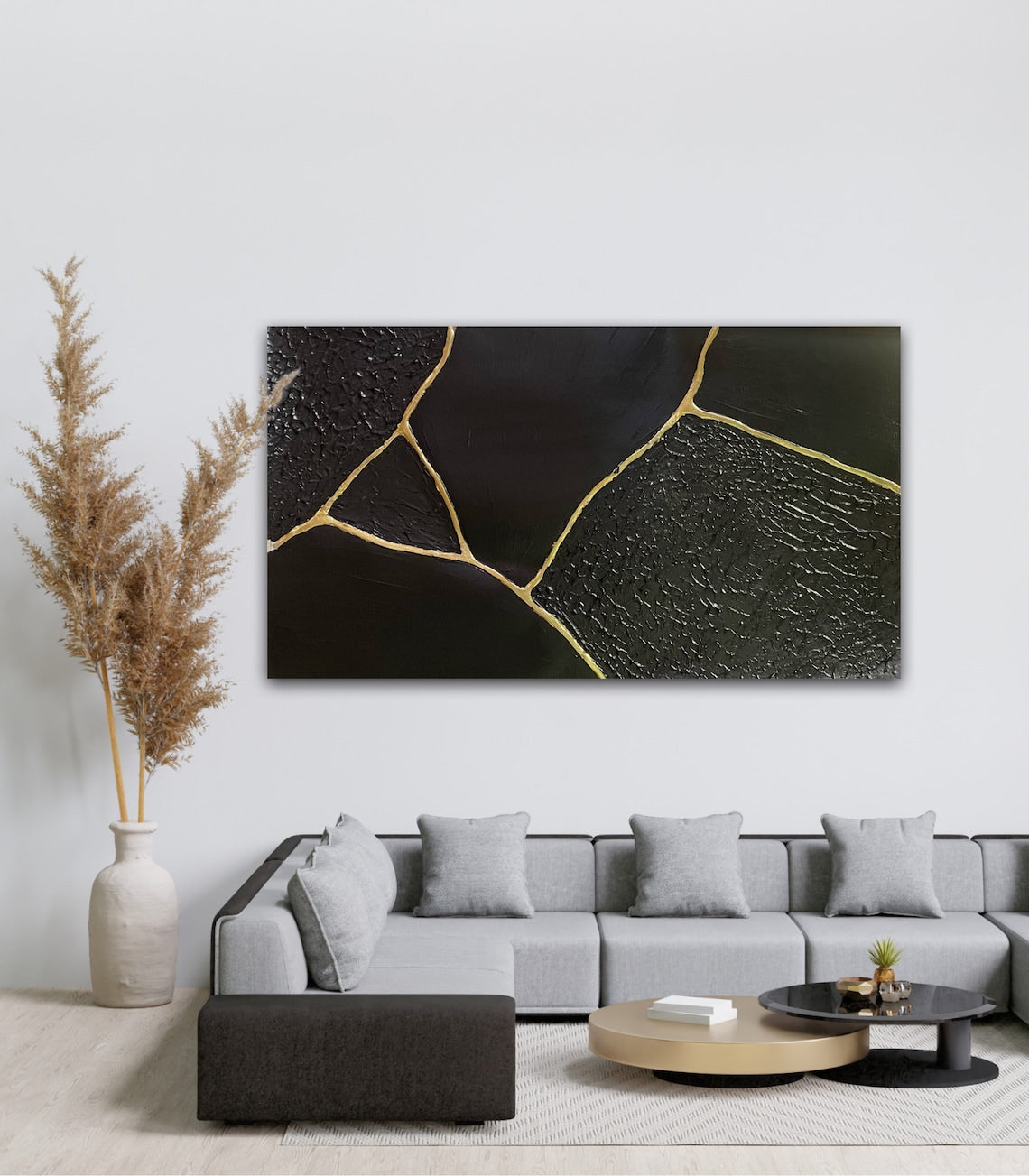 Golden Veins Abstract