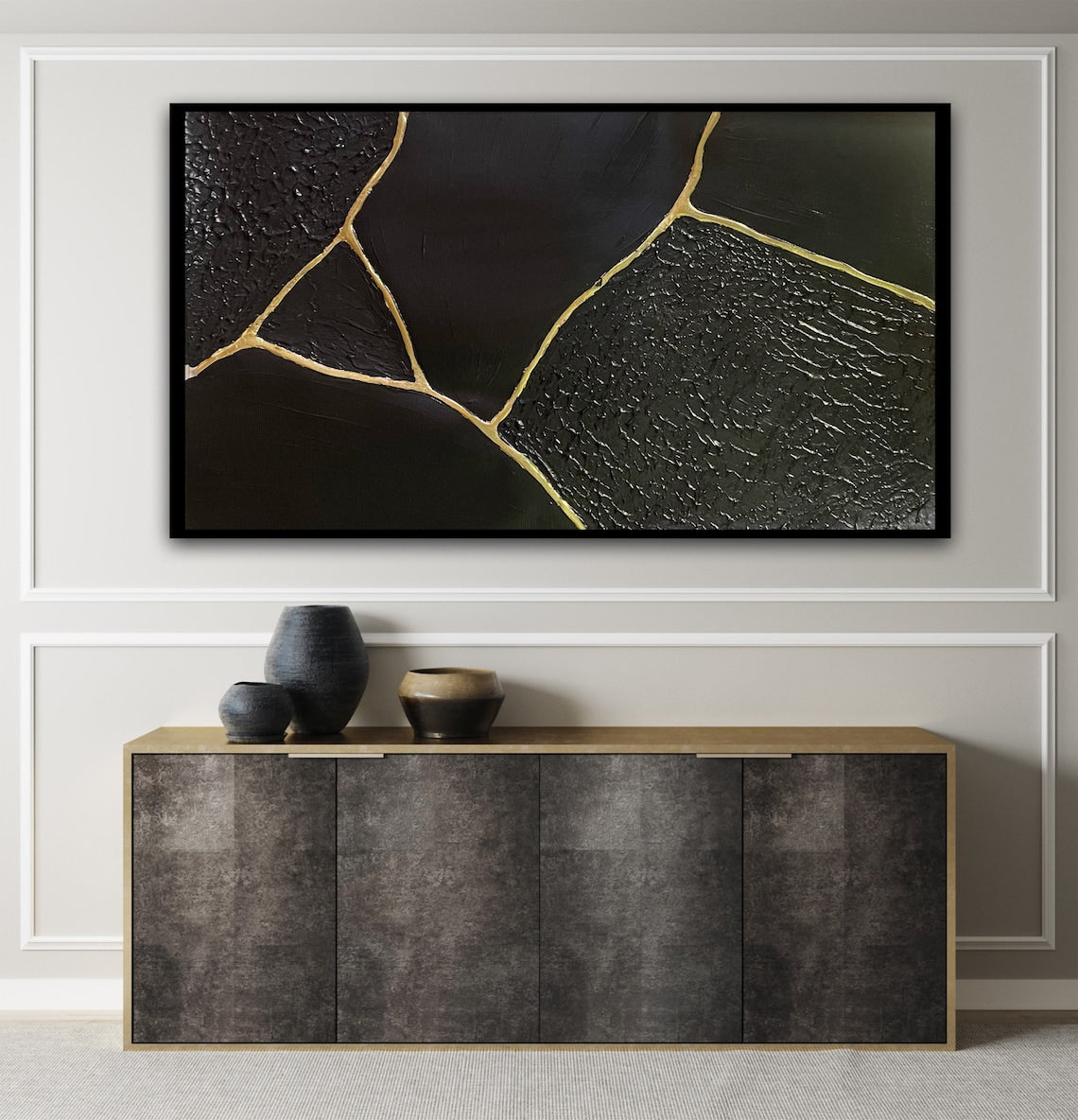 Golden Veins Abstract