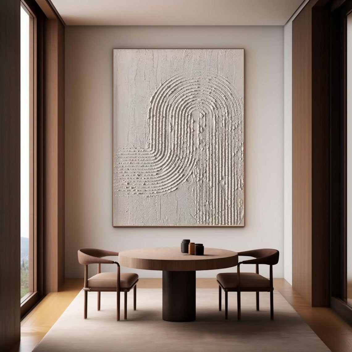 Minimalist wall art textured abstract canvas with neutral tones for modern interiors