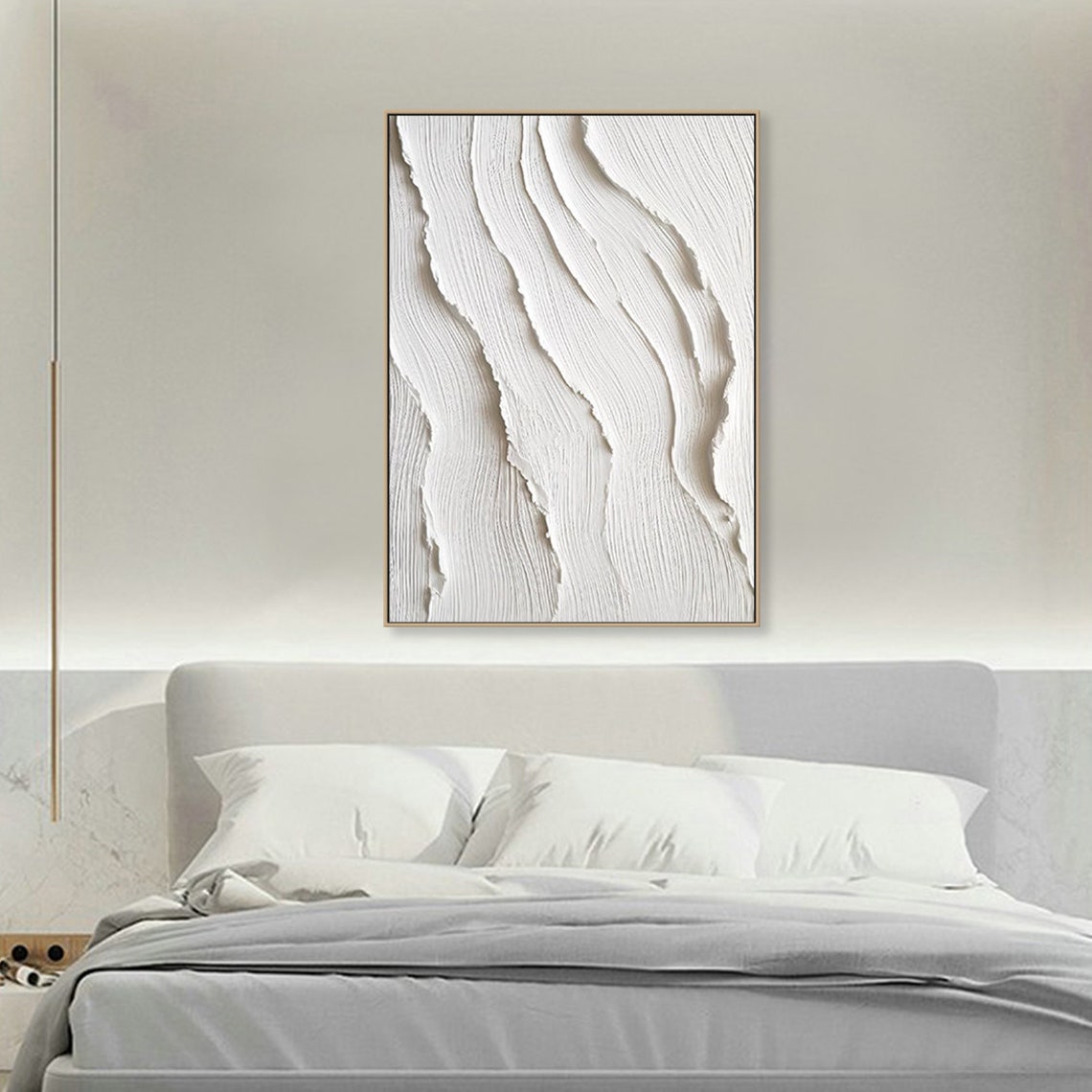 Tranquil Dune Artistry textured art on canvas white minimalist wall decor