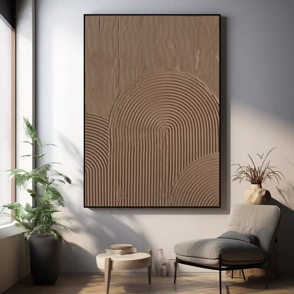 Aureate Zenith large canvas wall art with textured geometric arches