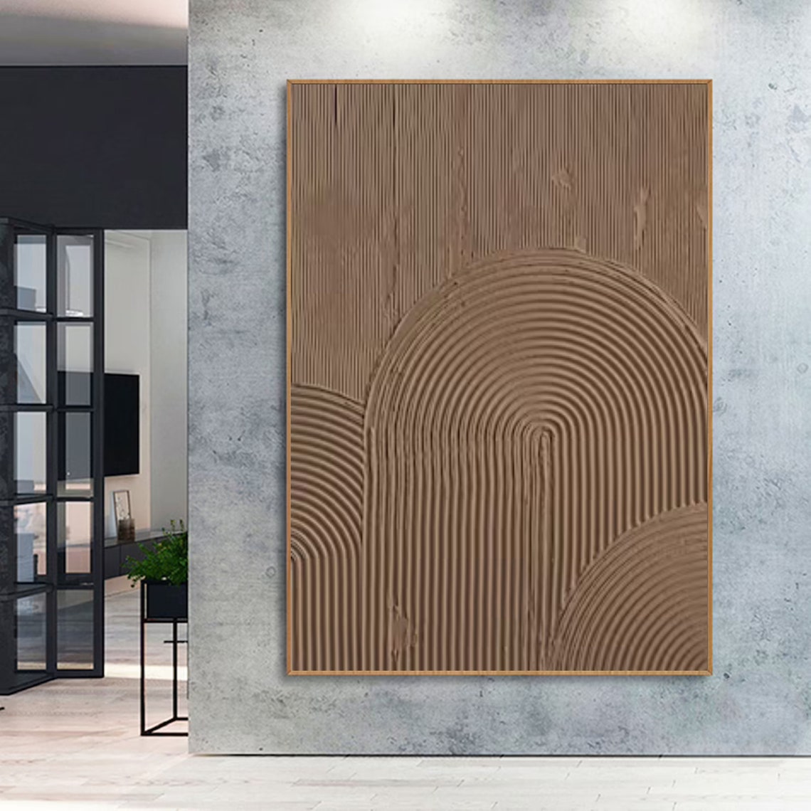 Aureate Zenith large canvas wall art with textured geometric arches