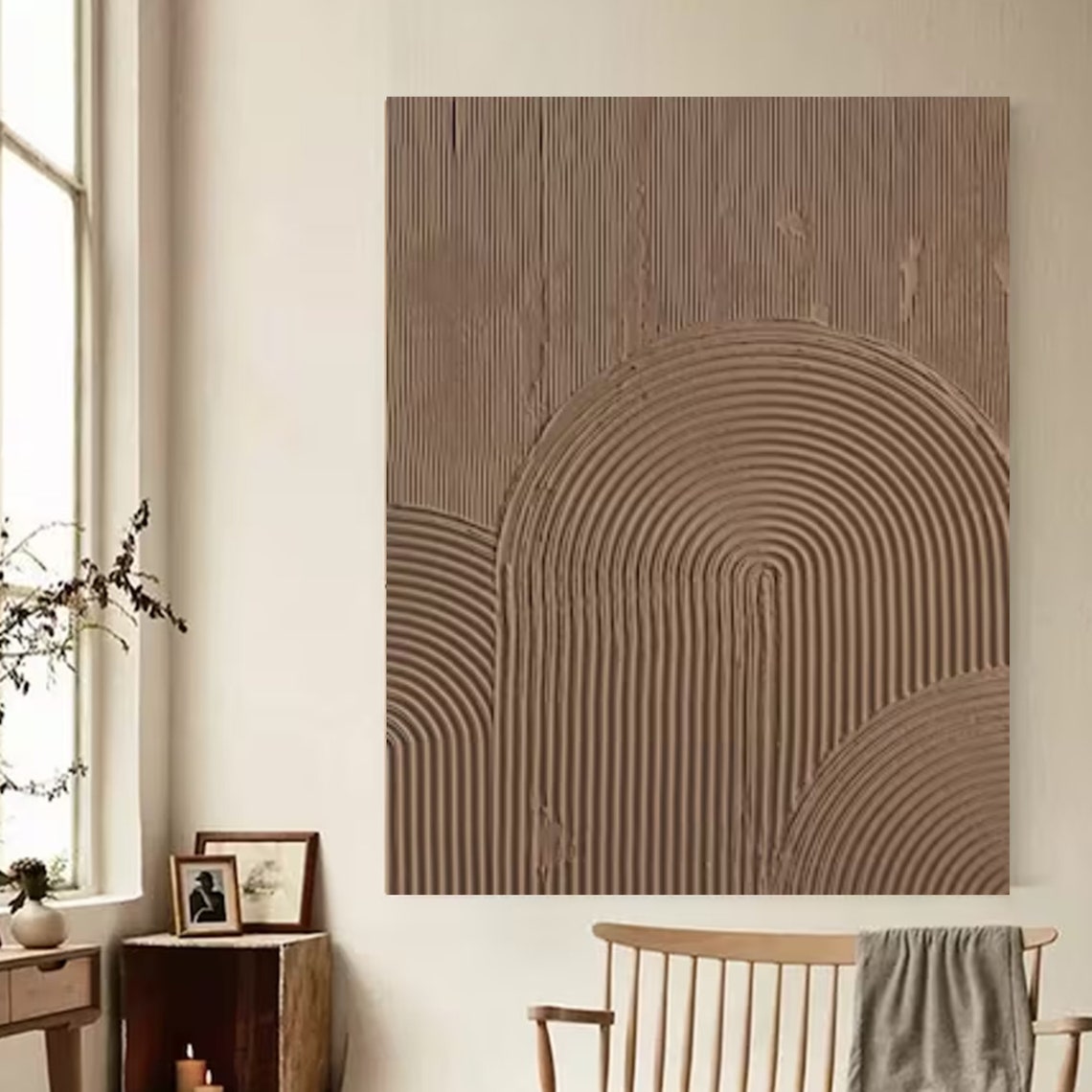Aureate Zenith large canvas wall art with textured geometric arches