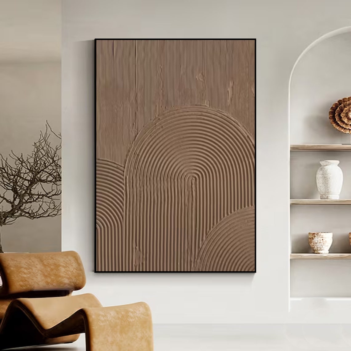 Aureate Zenith large canvas wall art with textured geometric arches