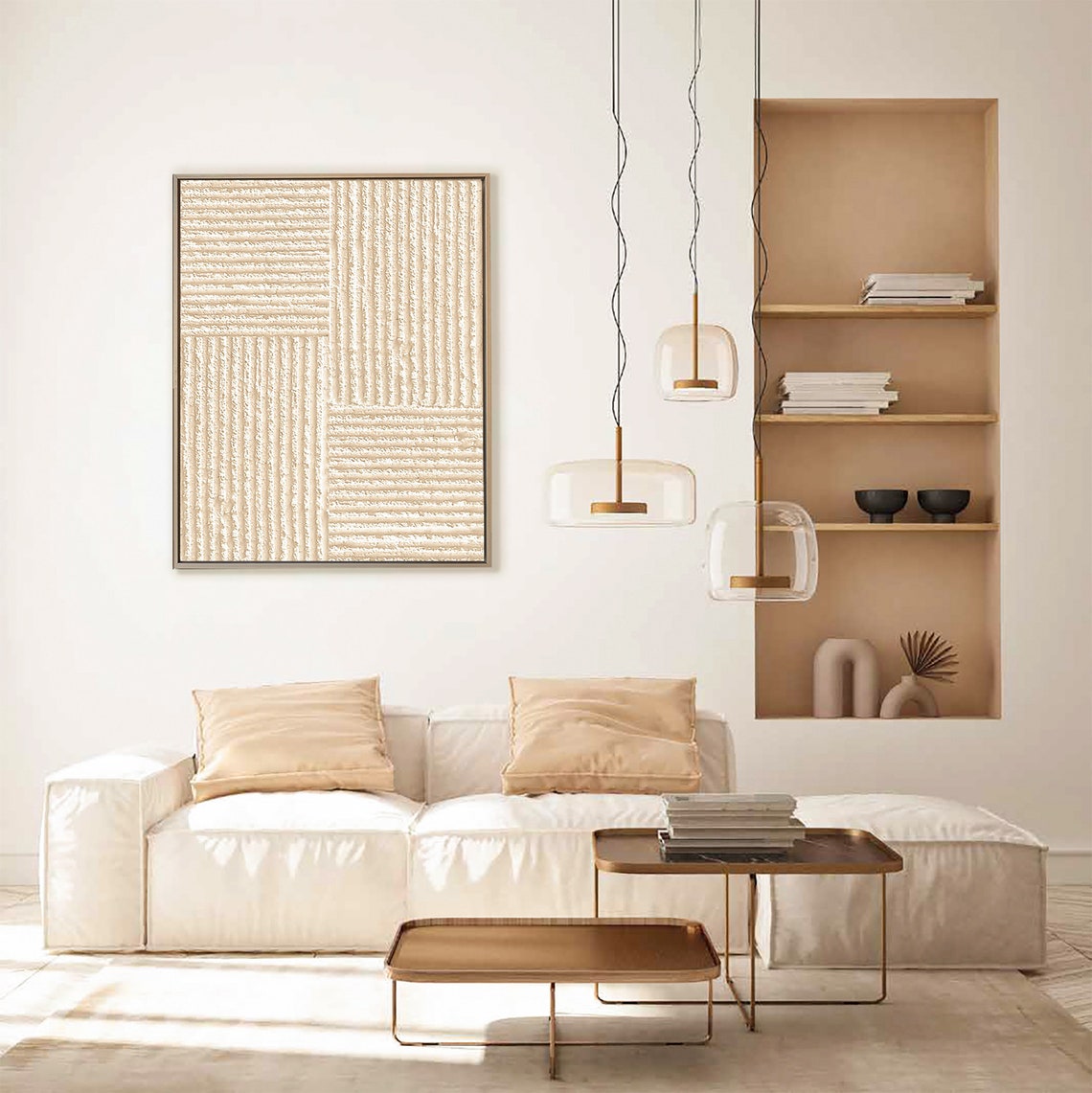 Rhythmic Harmony Canvas geometric art textured minimalist wall painting