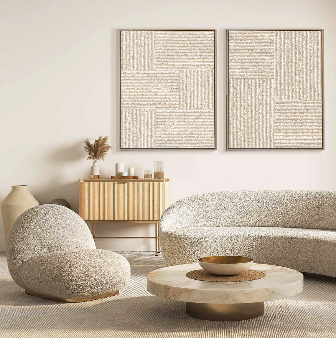 Rhythmic Harmony Canvas geometric art textured minimalist wall painting