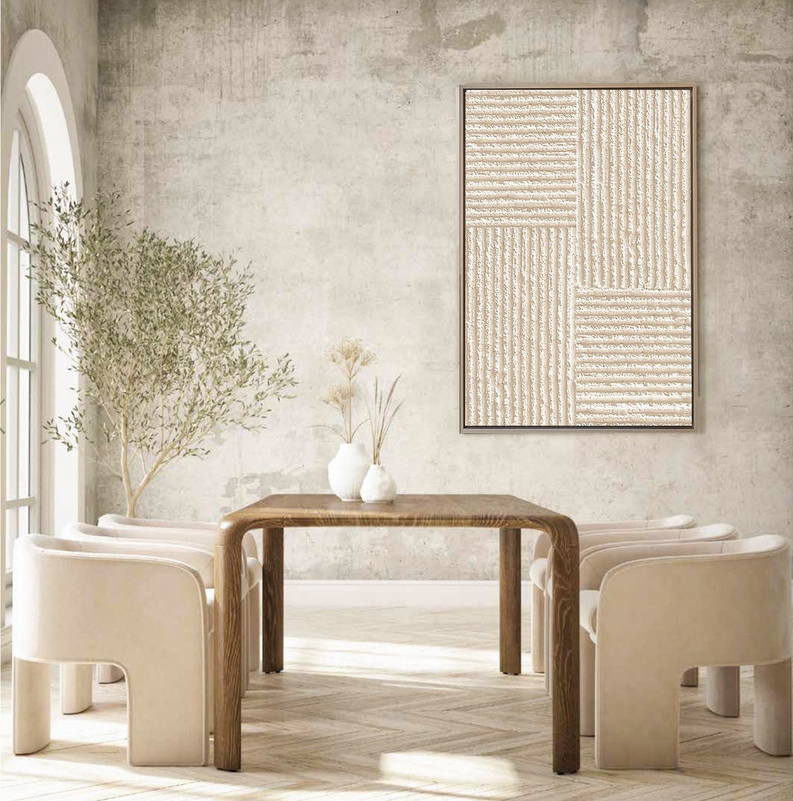 Rhythmic Harmony Canvas geometric art textured minimalist wall painting