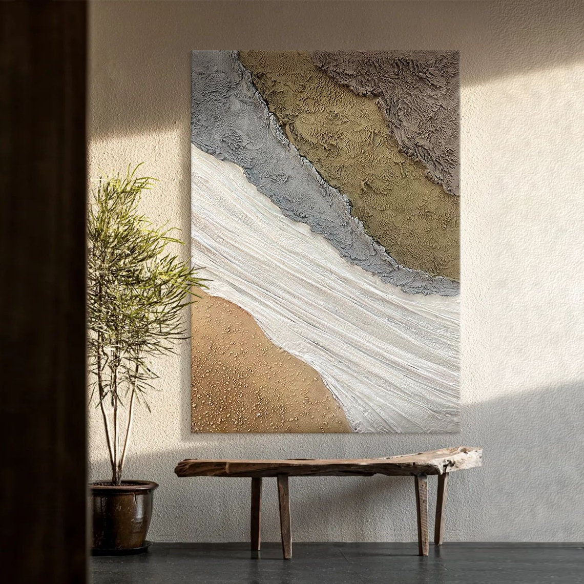 Terraform Artistry Panel textured canvas art with earthy abstract design