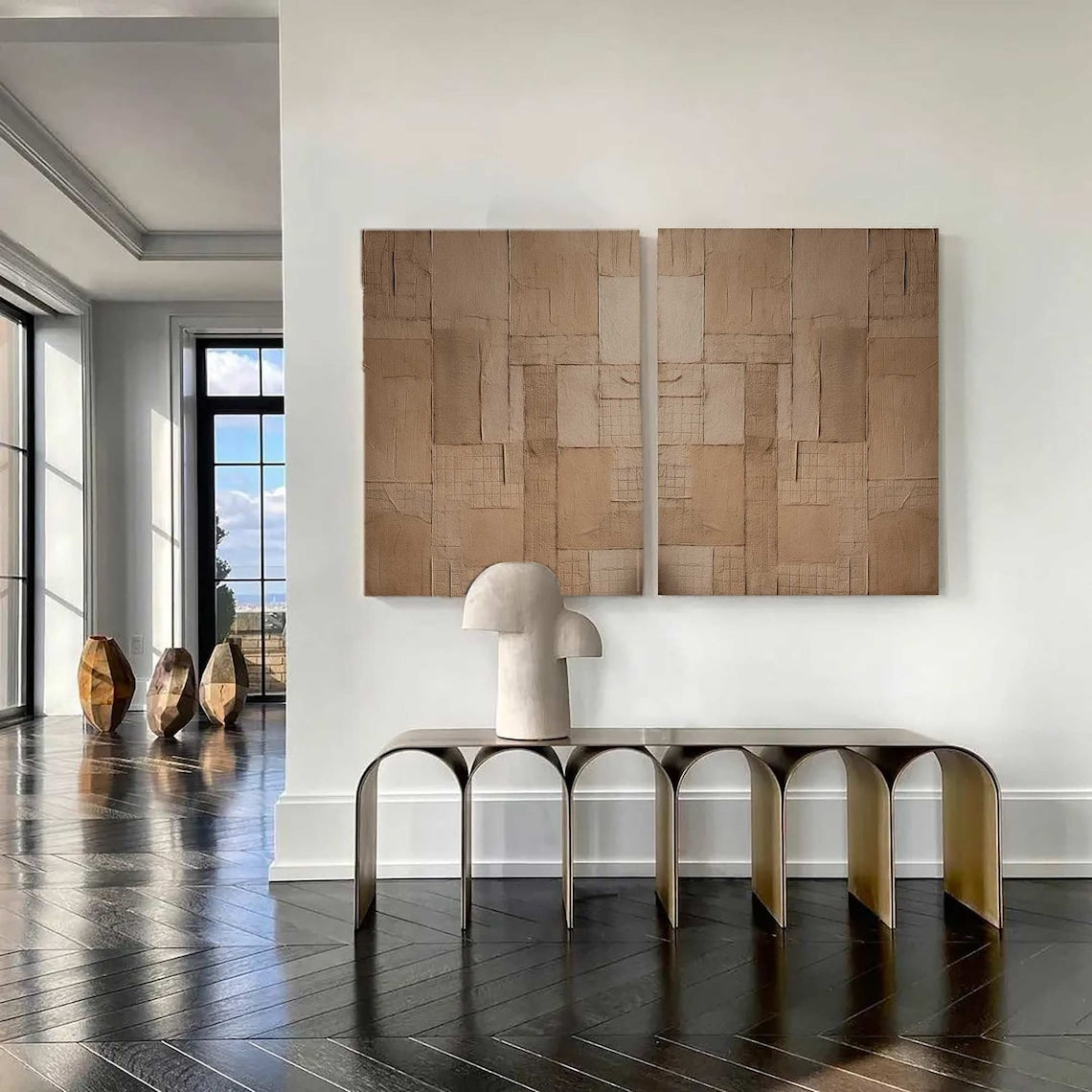 Abstract Earth Tones Diptych