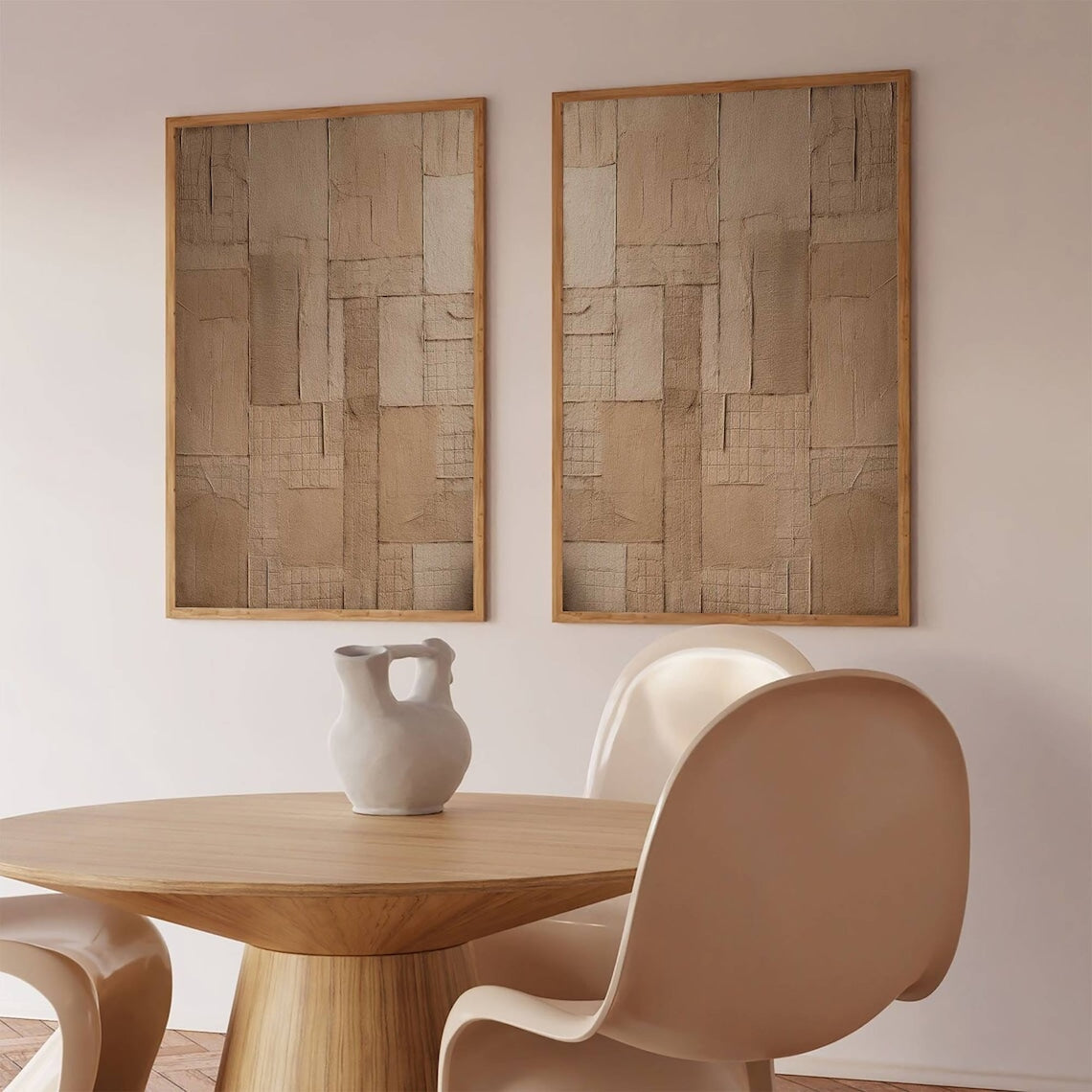 Abstract Earth Tones Diptych