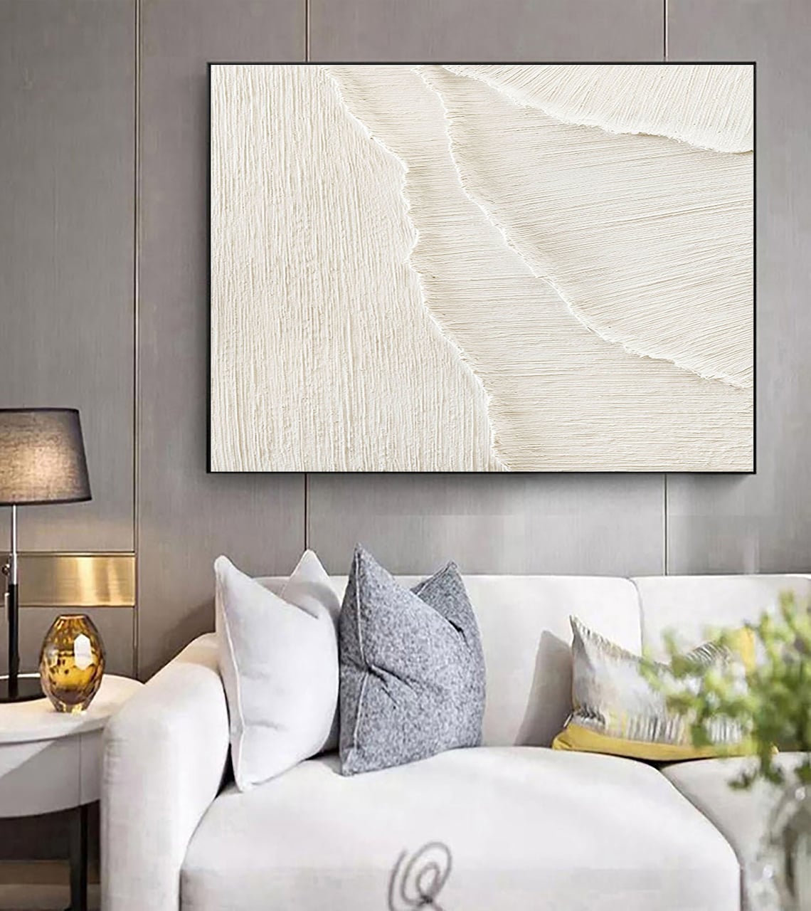 Abstract beach artwork textured oil painting on canvas with coastal-inspired design