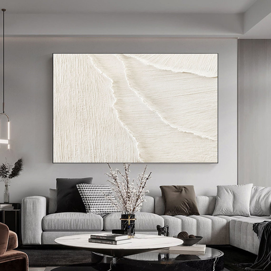 Abstract beach artwork textured oil painting on canvas with coastal-inspired design