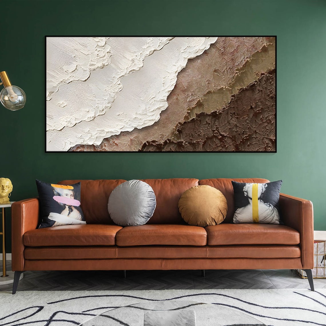 Neutral abstract wall art with organic textures in earthy tones