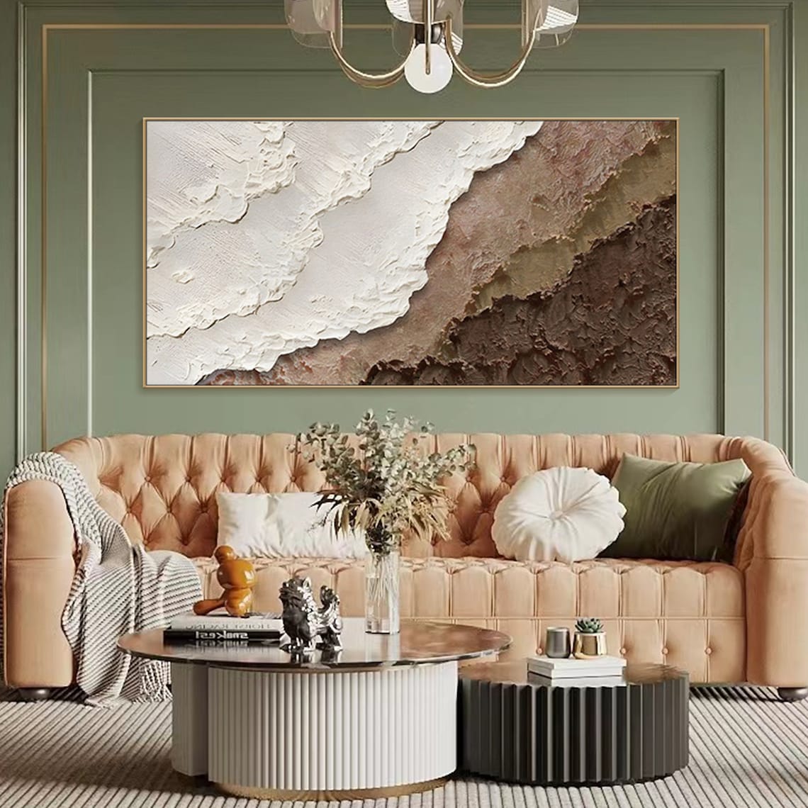 Neutral abstract wall art with organic textures in earthy tones