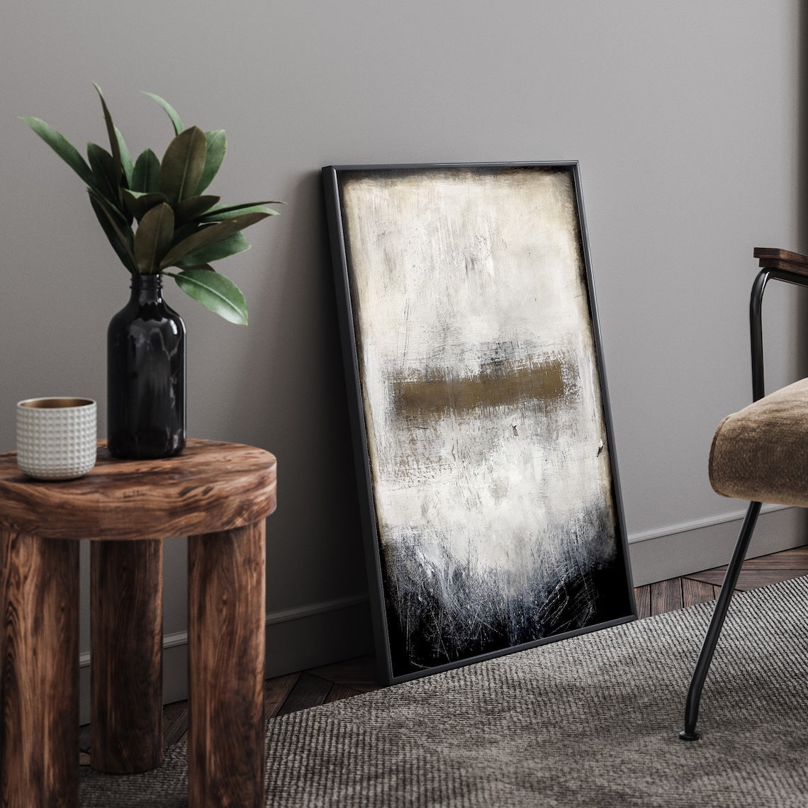 Monochrome Horizon Canvas