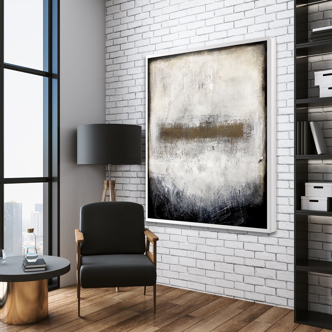 Monochrome Horizon Canvas
