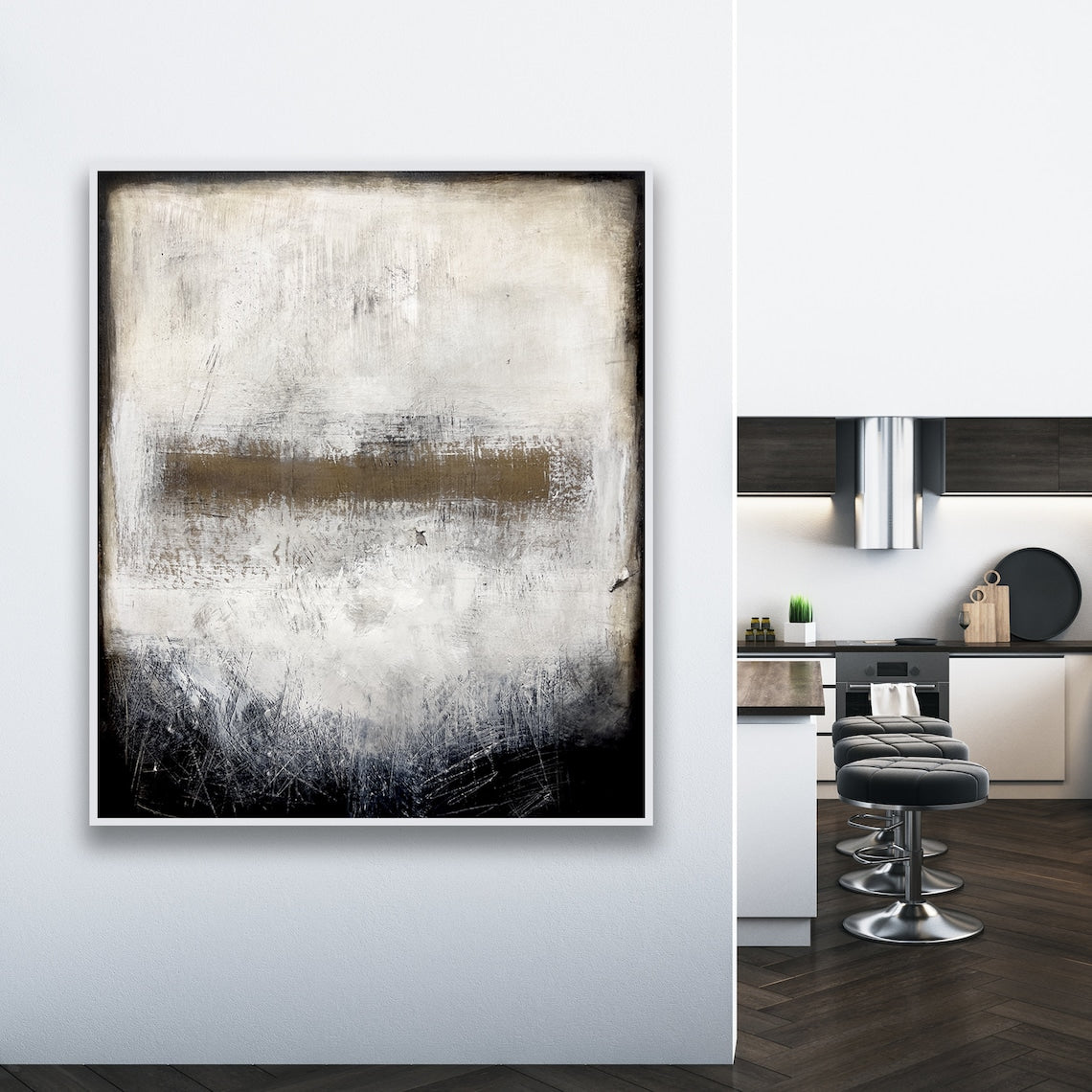 Monochrome Horizon Canvas