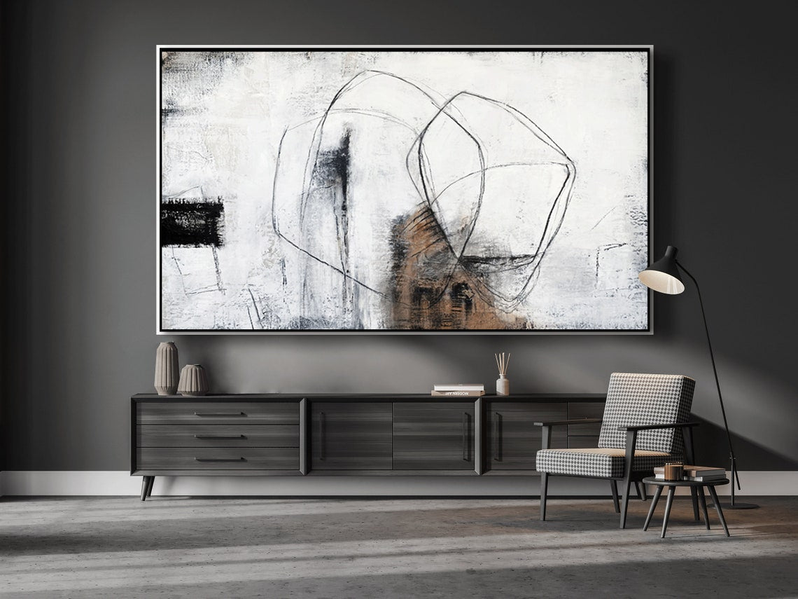 Abstract Monochrome Mingle - Abstract Line Art Wall Decor