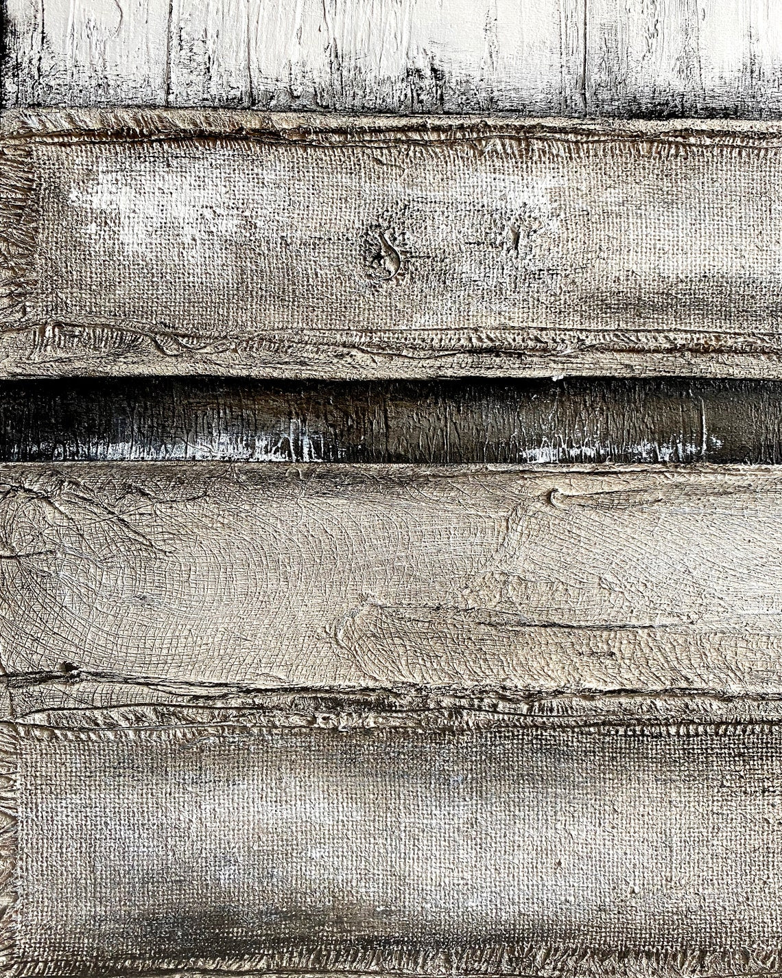 Monochrome Horizons - Textured Earth Toned Wall Art