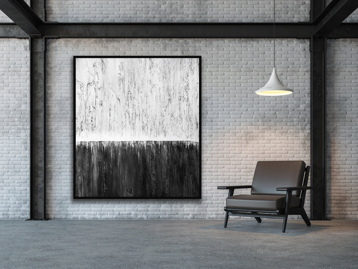 Monochrome Cascade Canvas