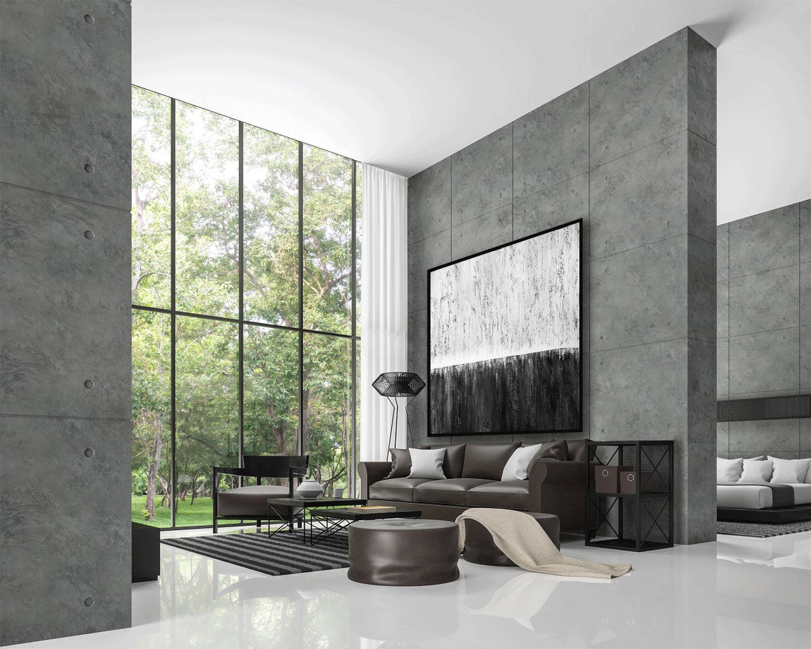 Monochrome Cascade Canvas