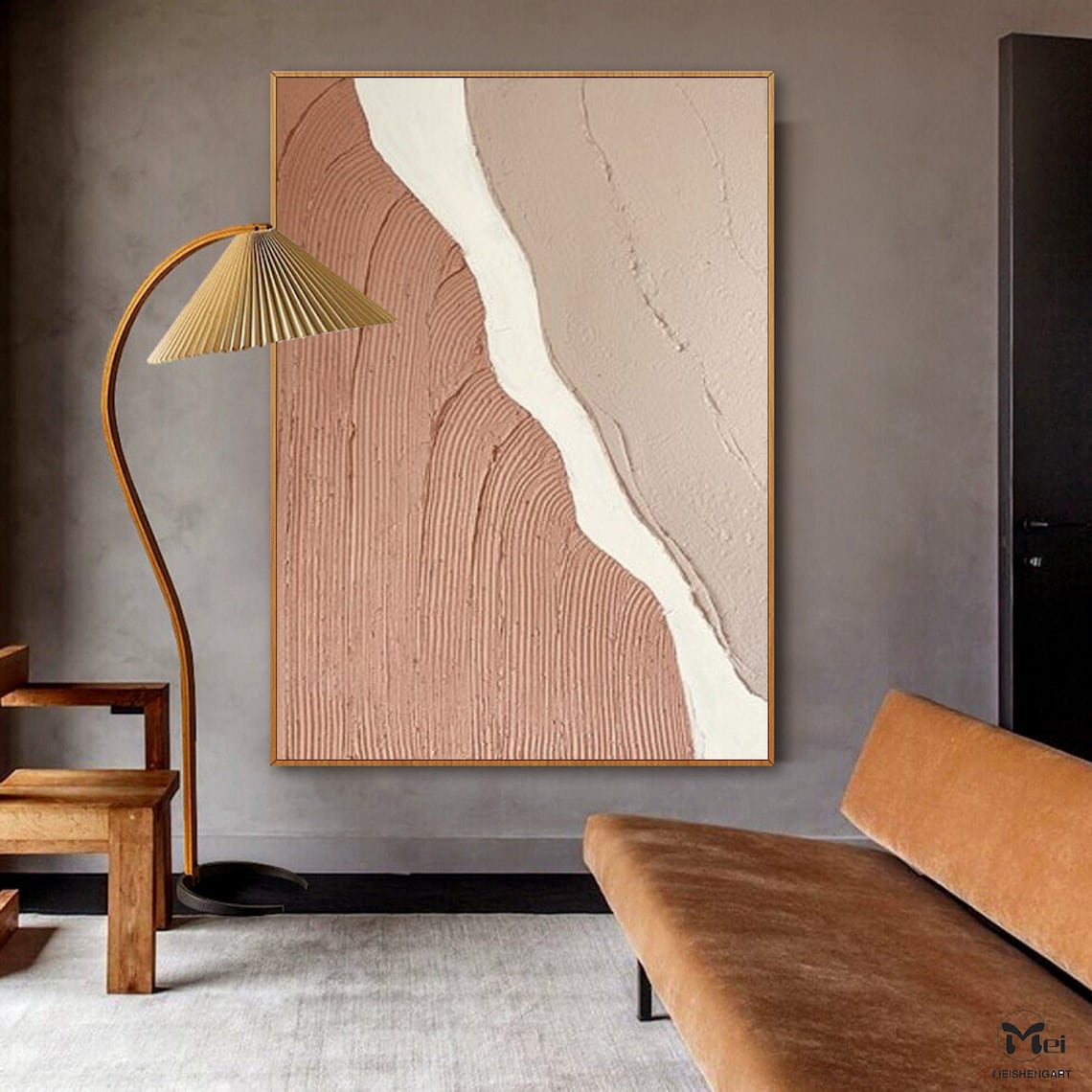 Earthen Contours Canvas - Neutral Toned Textured Abstract Art