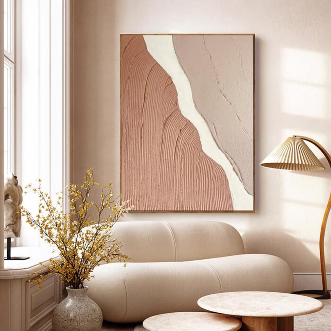 Earthen Contours Canvas - Neutral Toned Textured Abstract Art