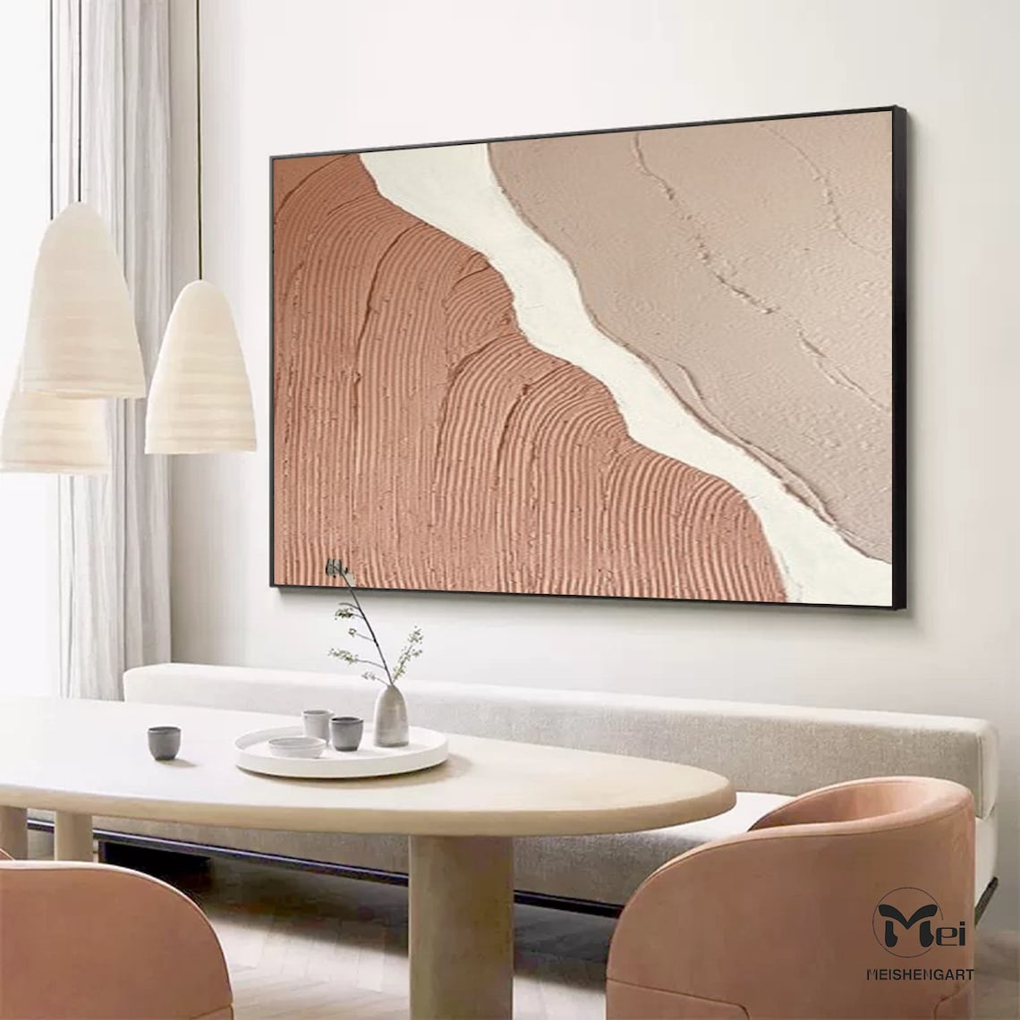 Earthen Contours Canvas - Neutral Toned Textured Abstract Art