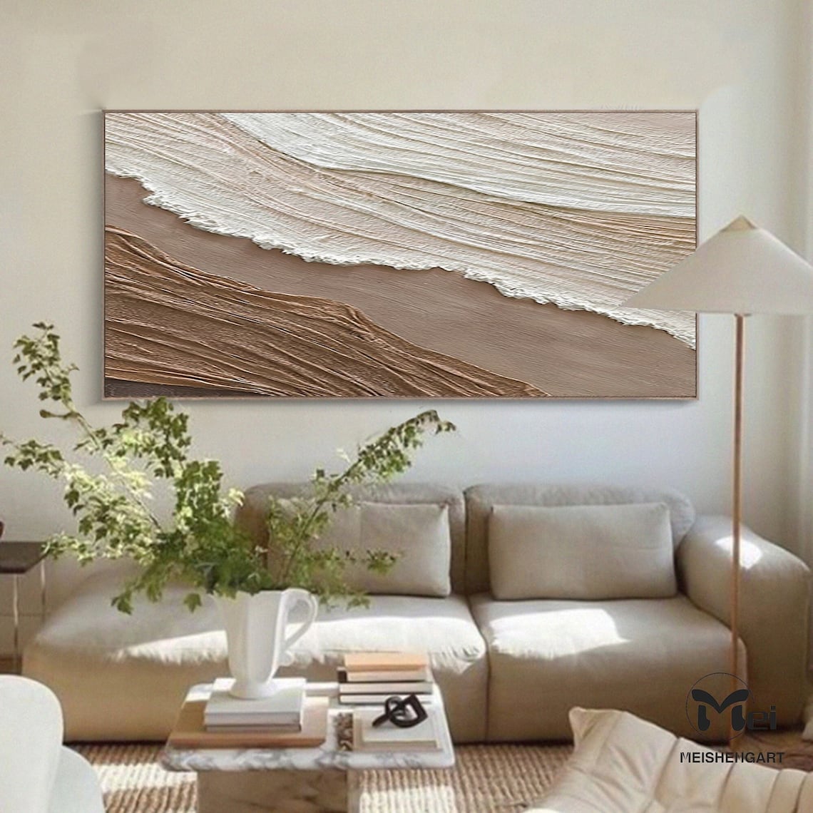 Ethereal Sandscape - Neutral Tone Textured Wall Art