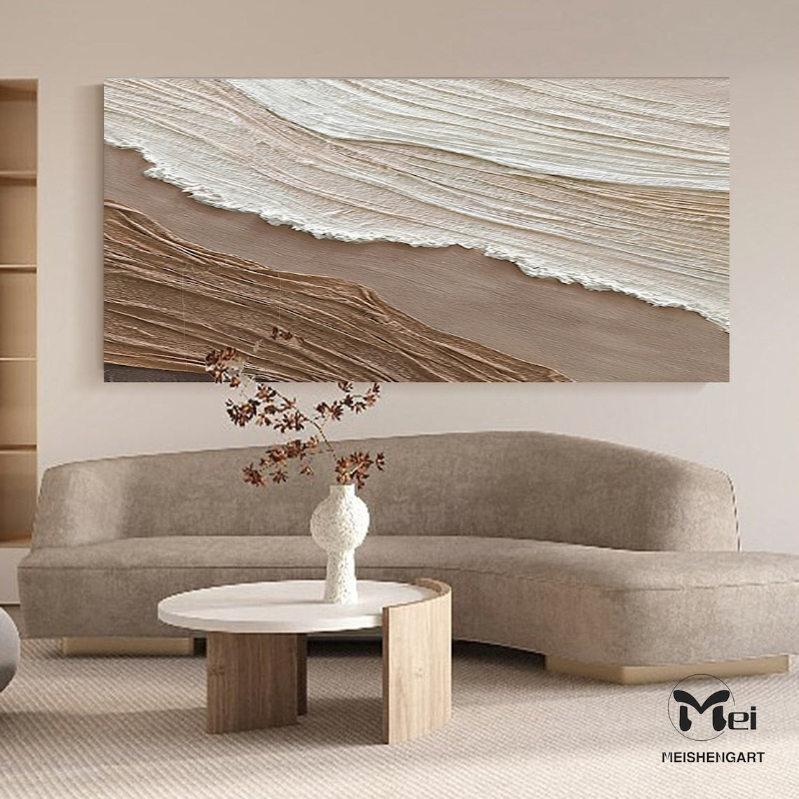 Ethereal Sandscape - Neutral Tone Textured Wall Art