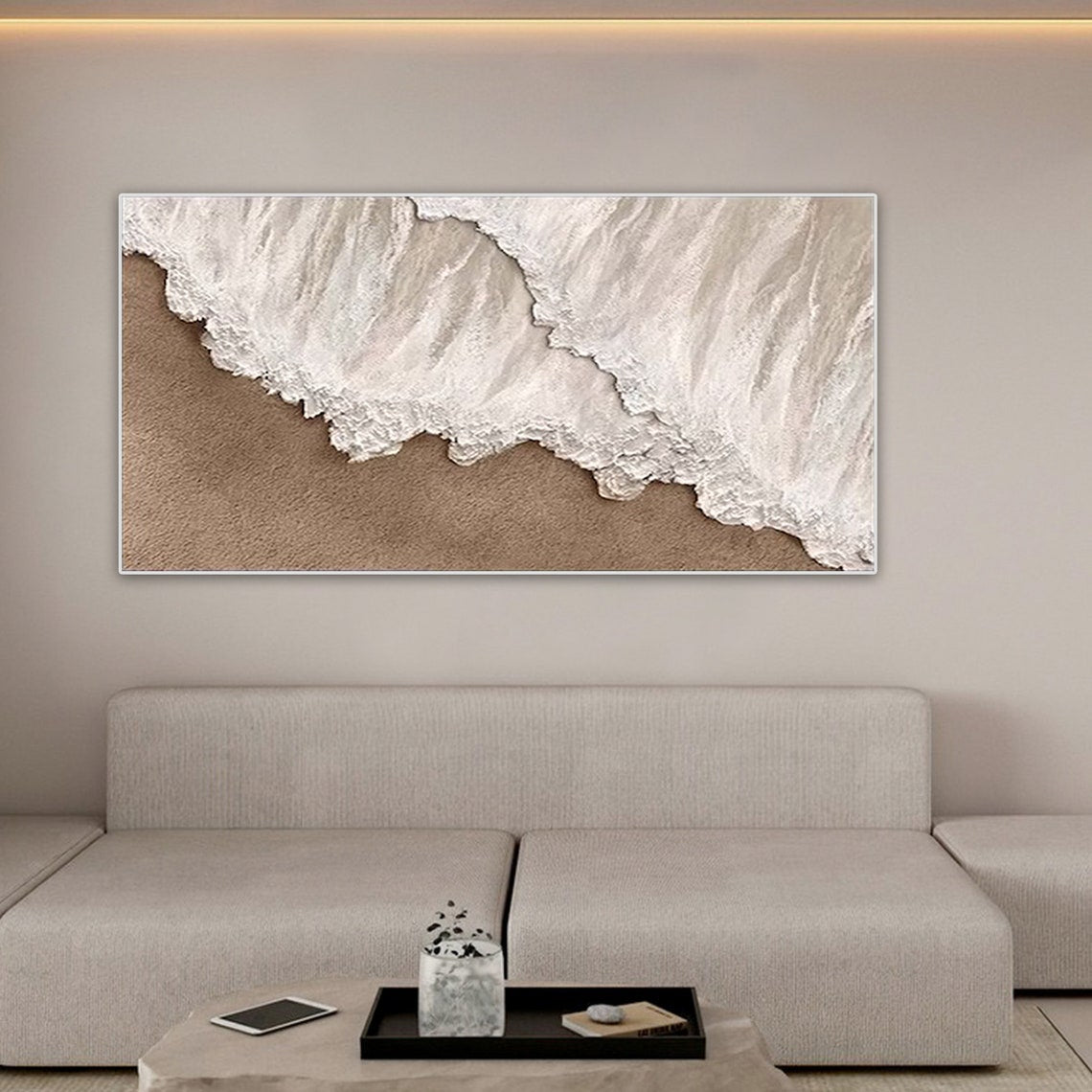Whispering Tide – Textured Ocean Abstract Art