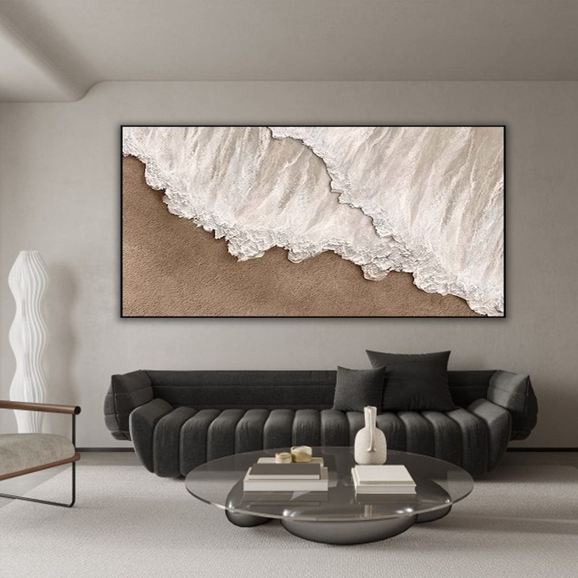 Whispering Tide – Textured Ocean Abstract Art