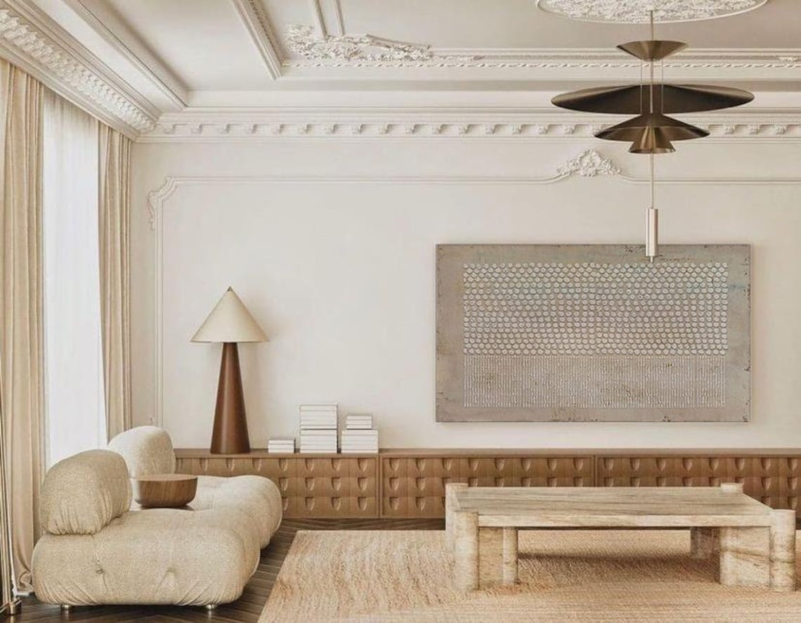 Rhythmic Echoes Artwork – Abstract Geometric Textured Wall Decor