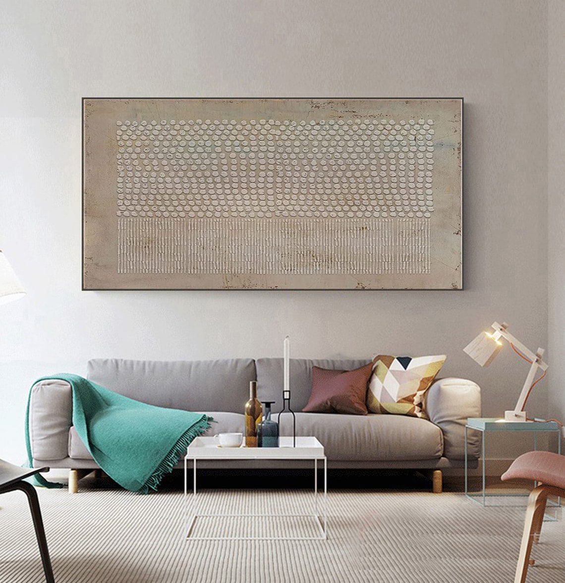 Rhythmic Echoes Artwork – Abstract Geometric Textured Wall Decor