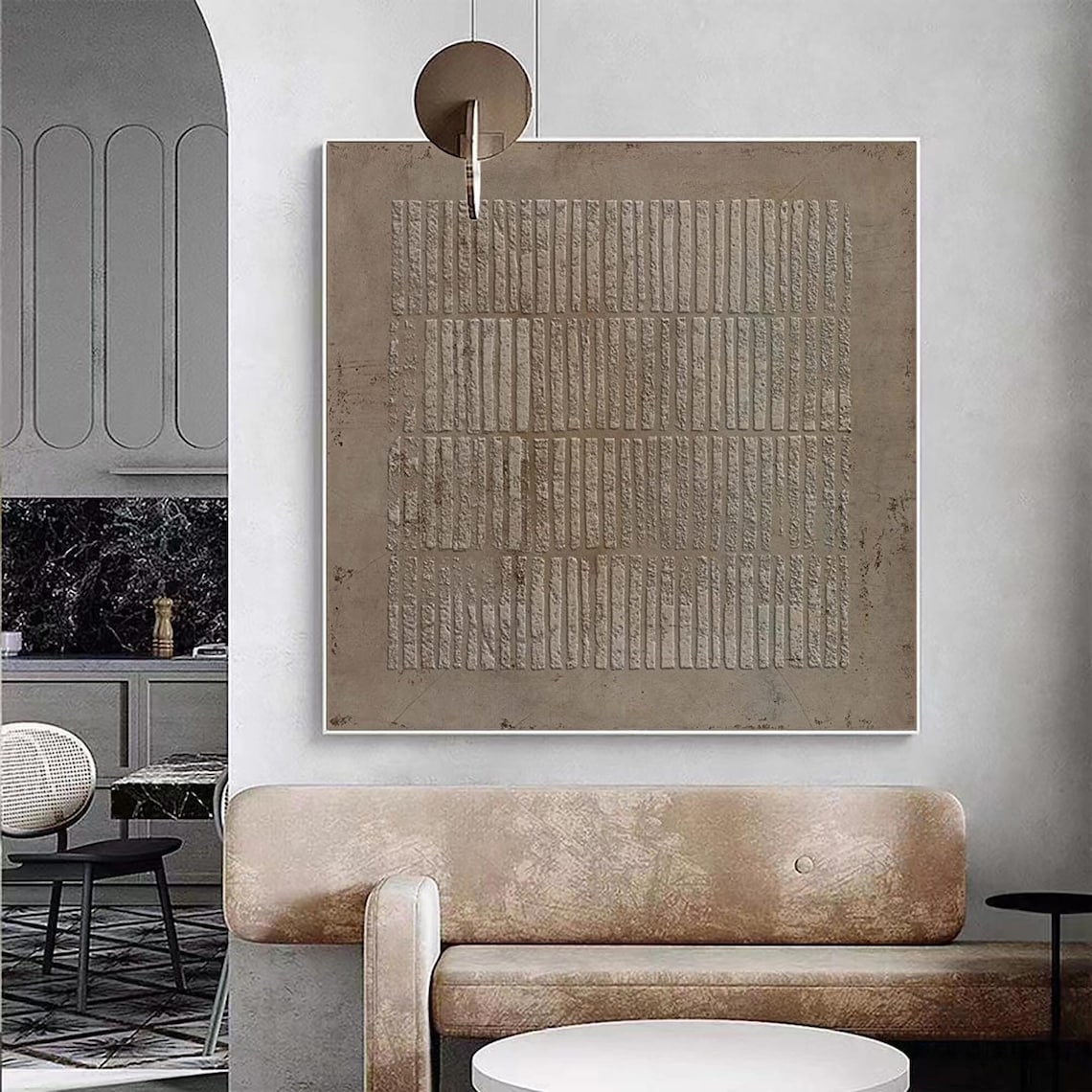 Urban Grid Essence – Modern Textured Abstract Canvas Art