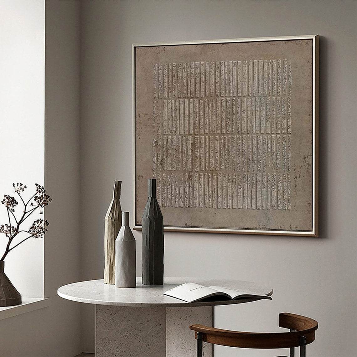 Urban Grid Essence – Modern Textured Abstract Canvas Art
