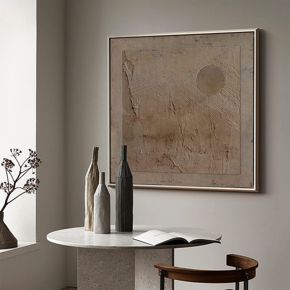 Serene Sandscape - Neutral Abstract Wall Art Decor