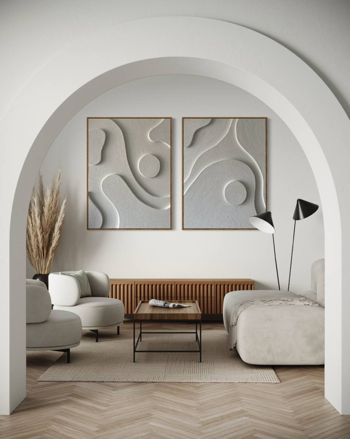 Mystic Ripples Essence 3D wall art with ripple texture design