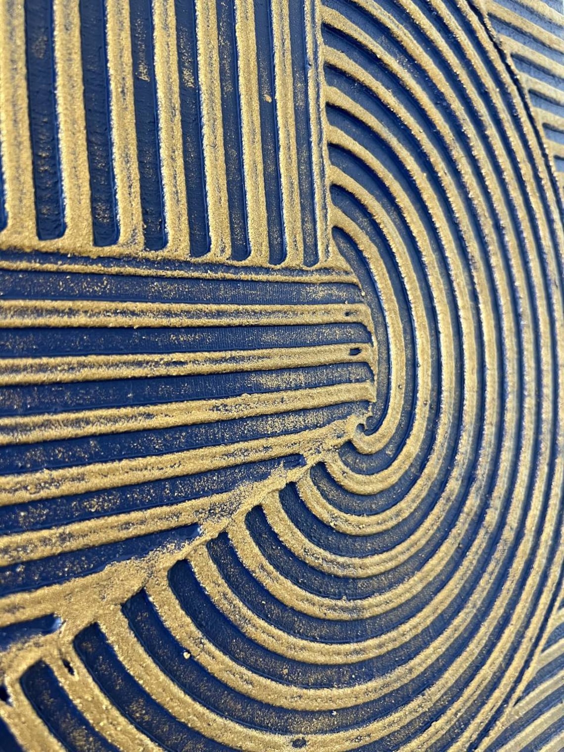 Golden Spirals of Harmony – black and gold canvas wall art with geometric spirals