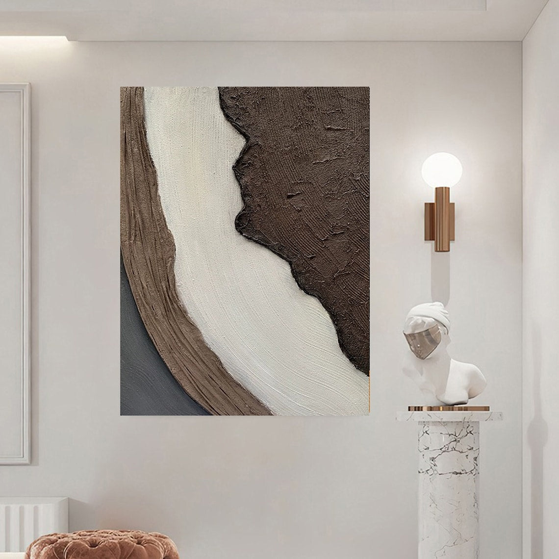 Earthen Swirl wabi sabi textured wall art abstract painting