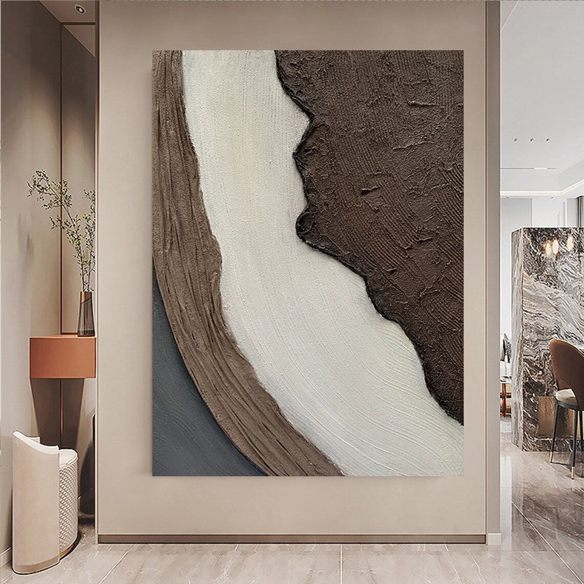 Earthen Swirl wabi sabi textured wall art abstract painting