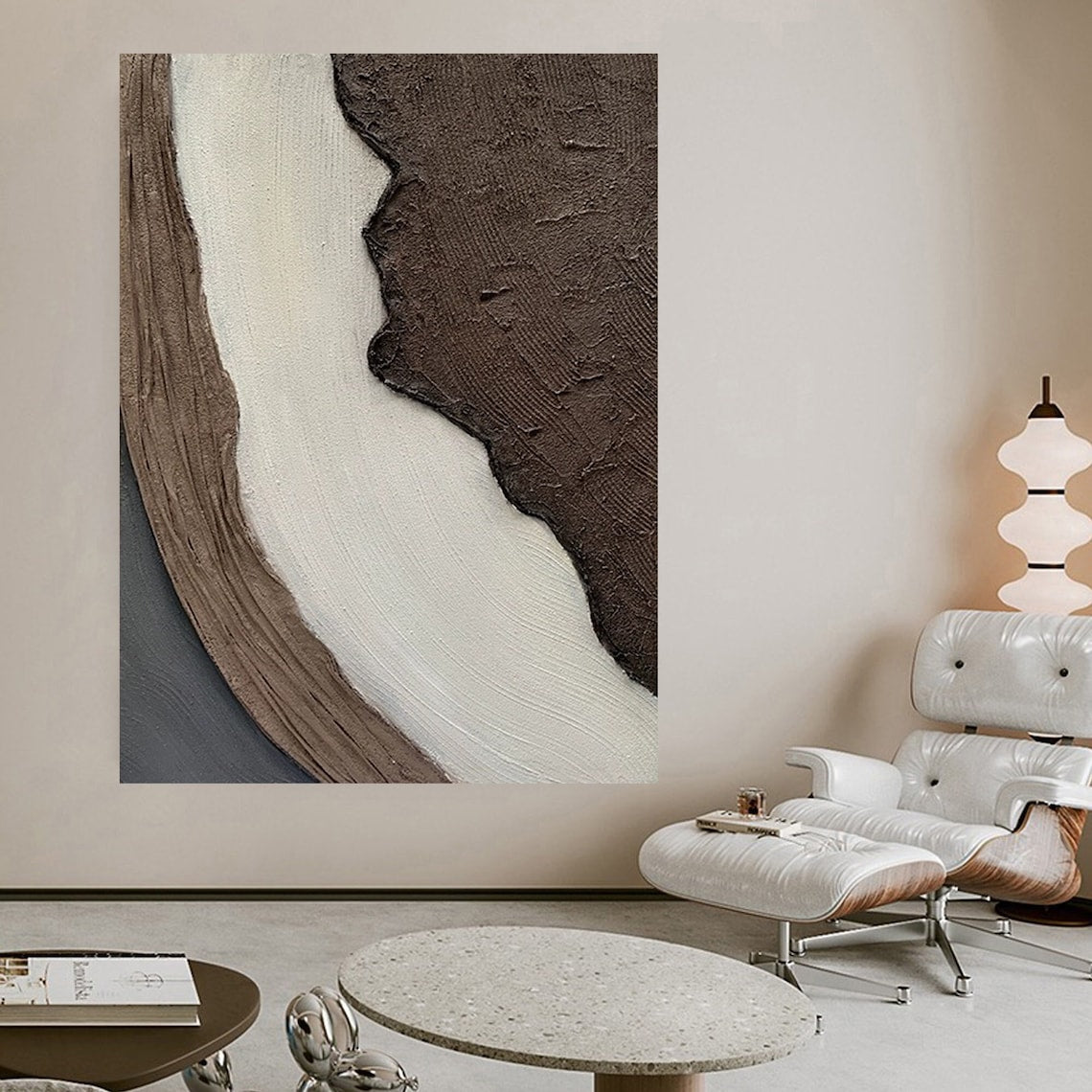 Earthen Swirl wabi sabi textured wall art abstract painting